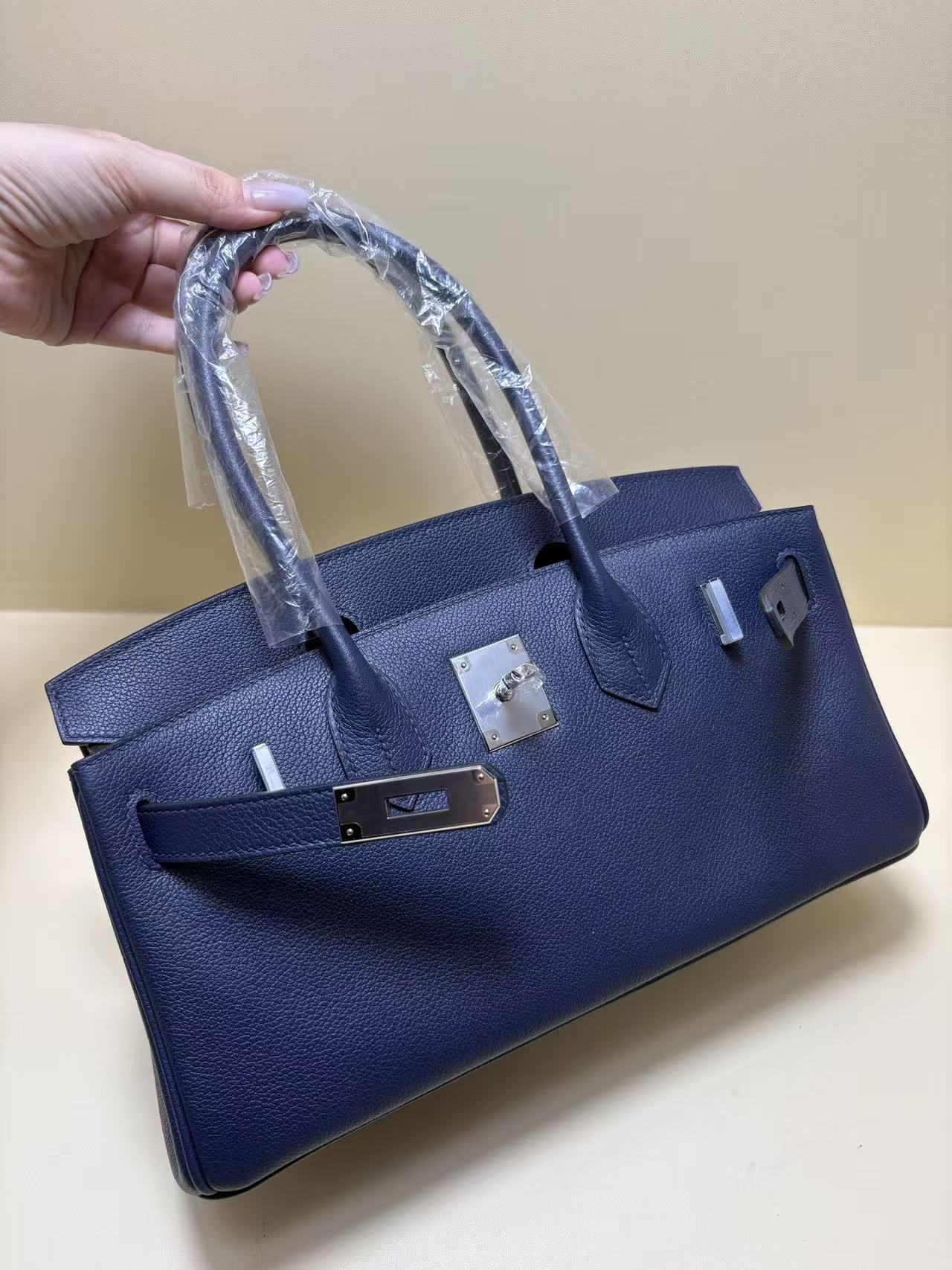 Shoulder Birkin 29 Navy Blue Custom - Artisantouchss