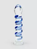 Icicles No 5 Sapphire Spiral Glass Dildo 7 Inch