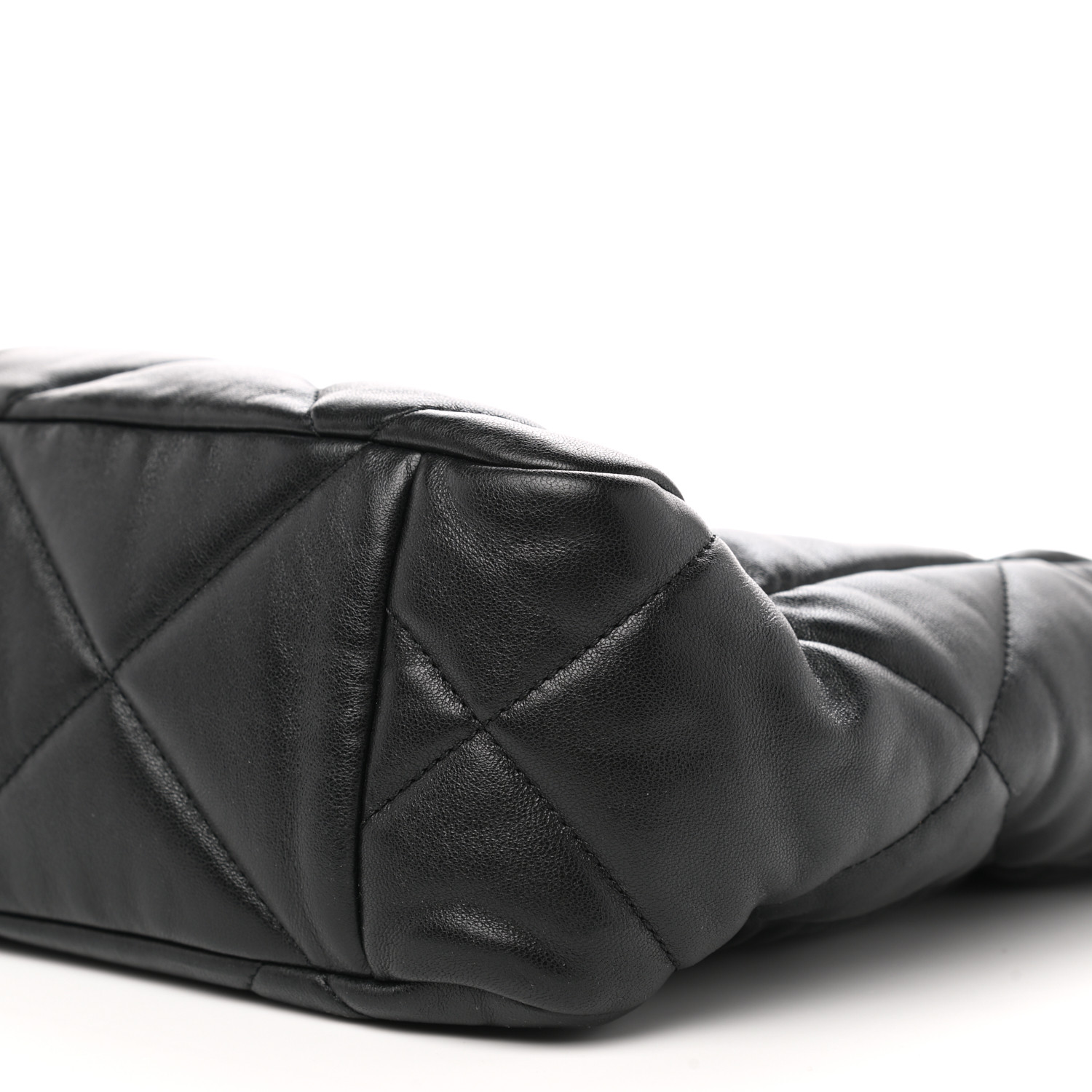 Lambskin Quilted Chanel 19 Shopping Bag Black