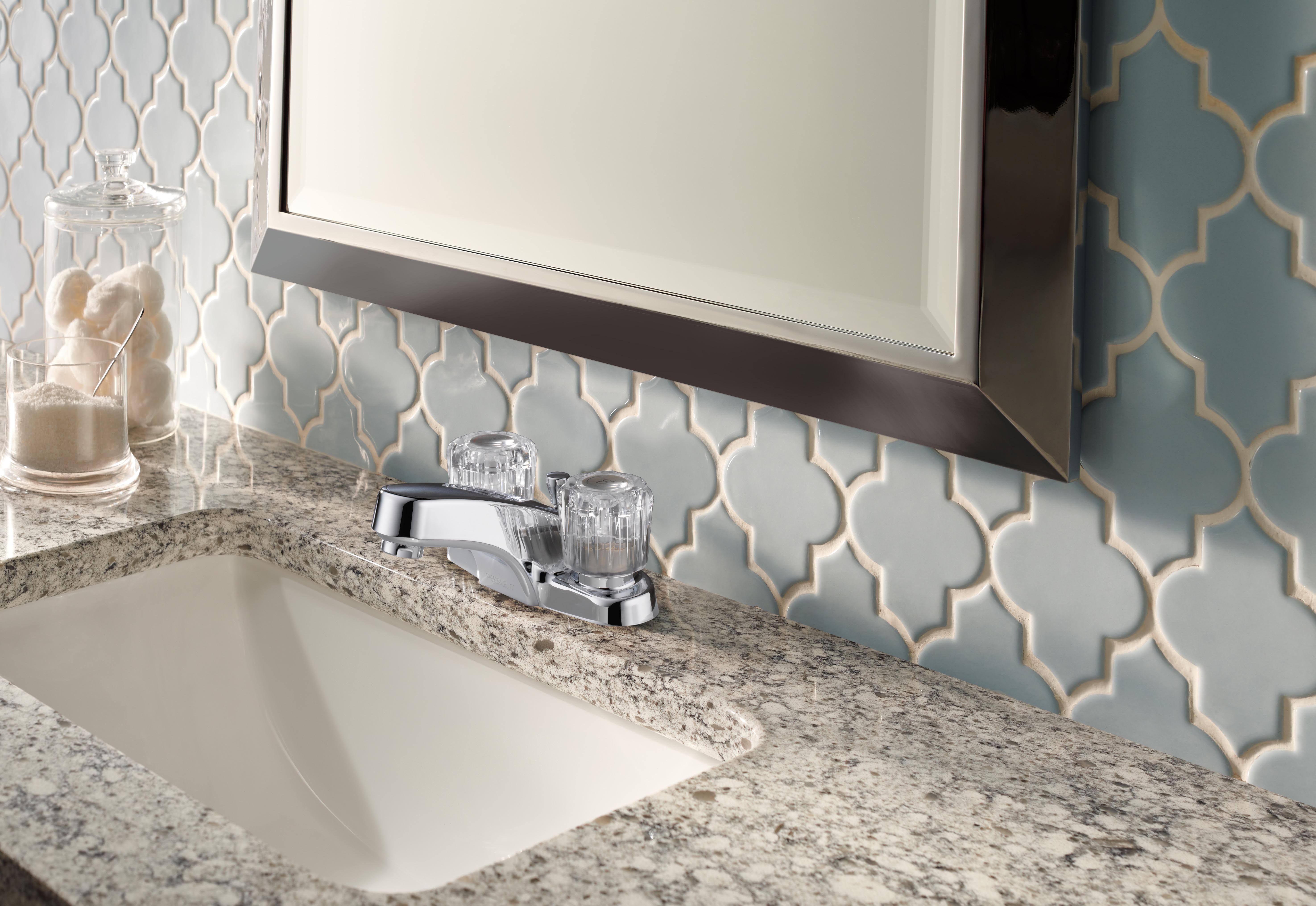 Peerless Centerset Bathroom Faucet with Double Knob Handles