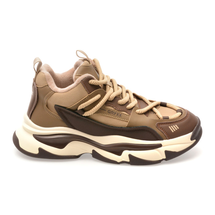 Pantofi sport GRYXX bej, F8930, din piele naturala