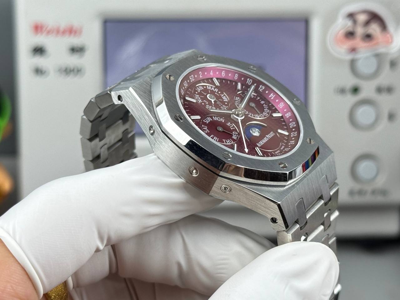 AP Royal Oak Diamond Set Steel Watch 41mm Pink Dial