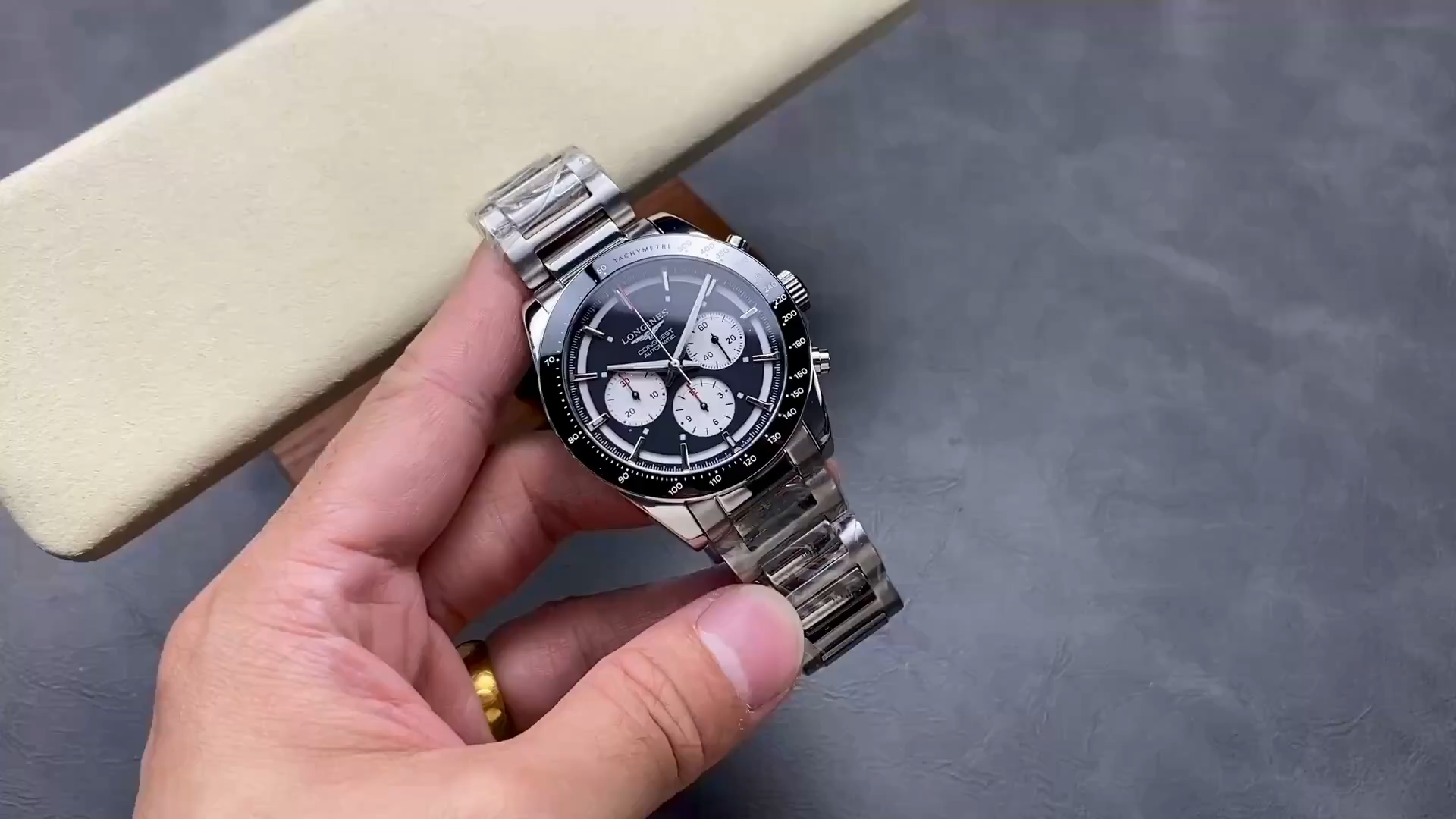 Longines Conquest L3.835.4.52.6 Chronograph 42 Black Dial 1:1 Clone