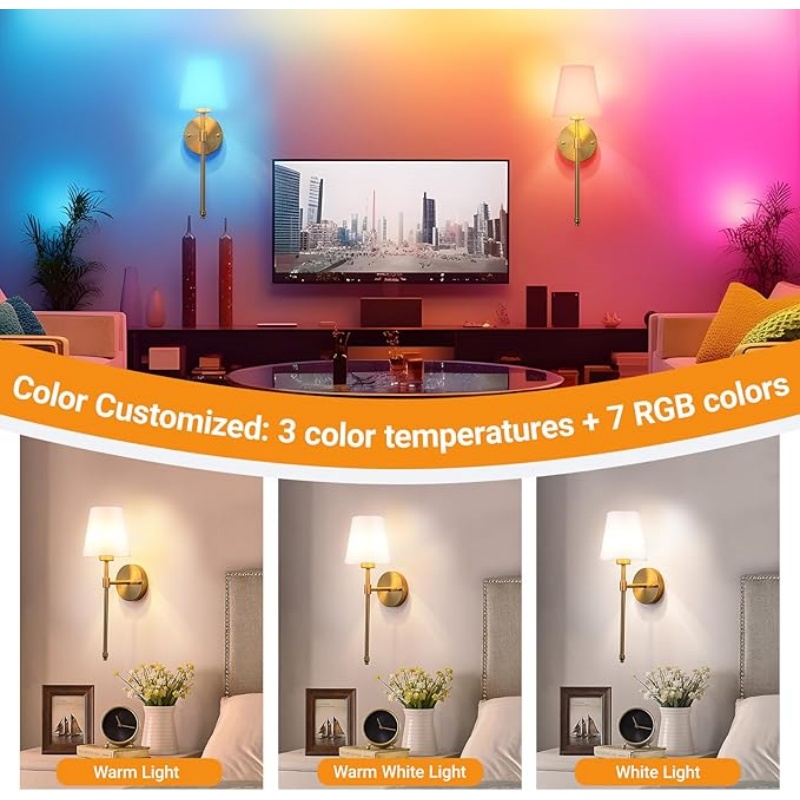 WALLARTISAN Battery Operated Wall Sconces Set Of 2