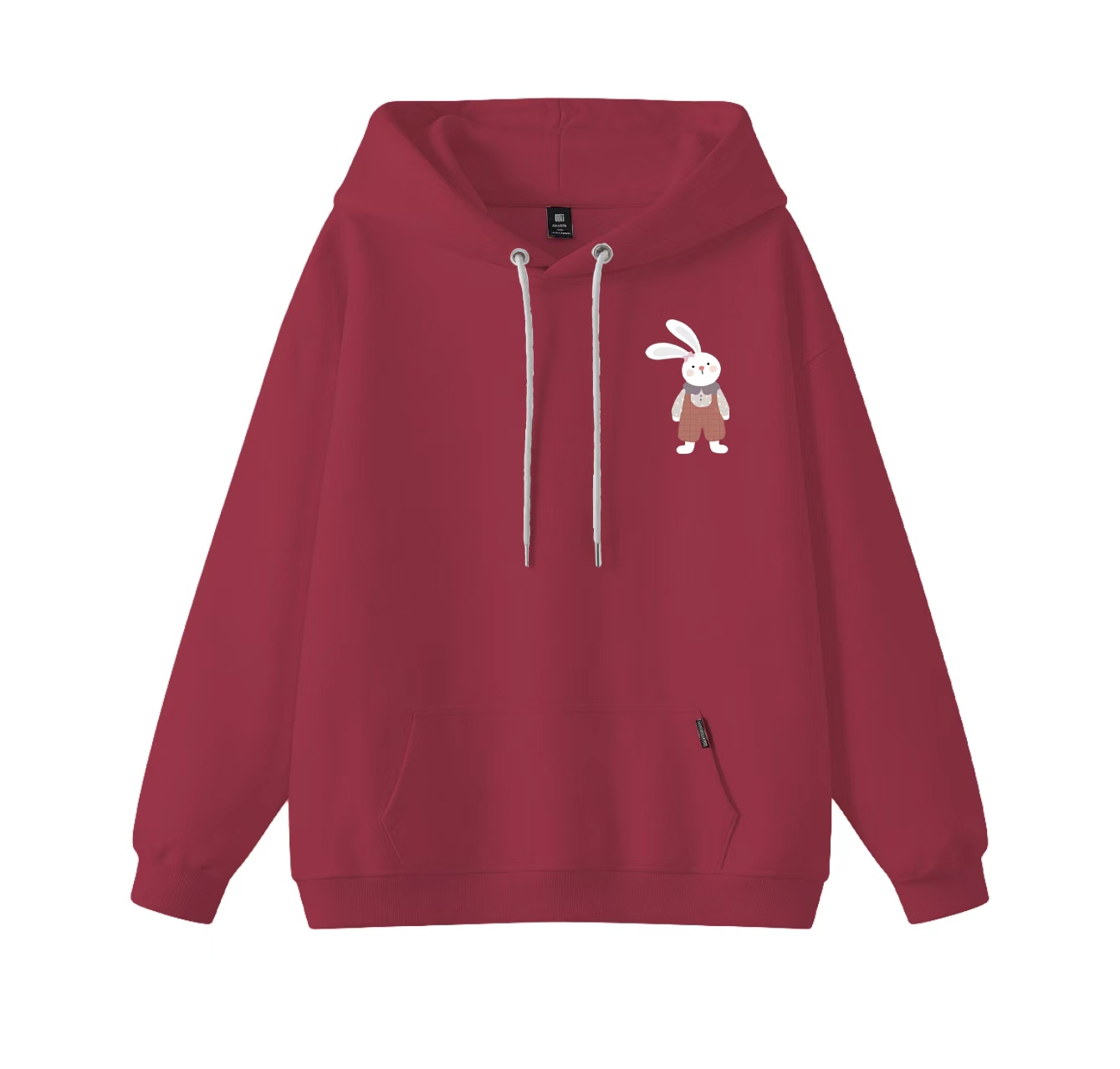 This adorable hooded sweatshirt features a cute bunny print and is a casual pullover. Its stand-up collar design also makes it an ideal choice for winter wear.