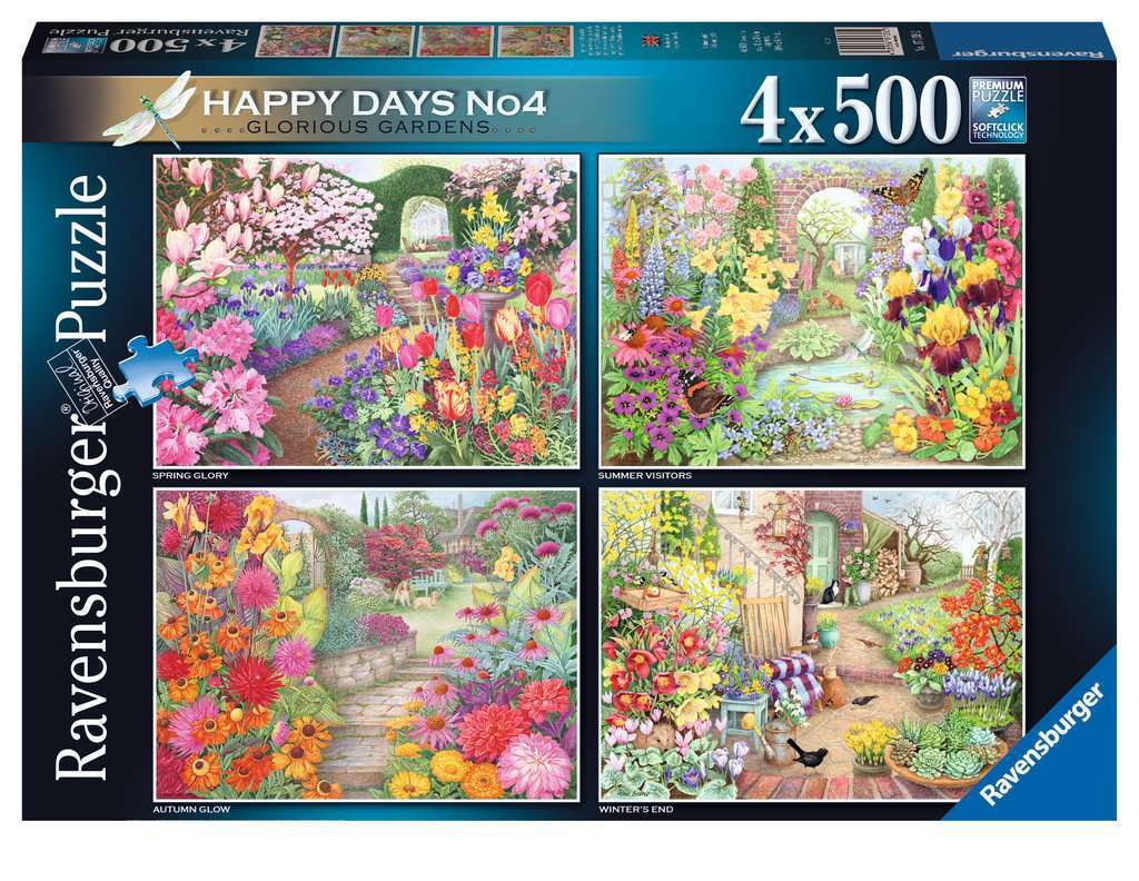 Happy Days No. 4 Glorious Gardens 4 x 500 Piece Puzzle
