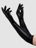 Lovehoney Plus Size Fierce Black Wet Look Elbow-Length Gloves