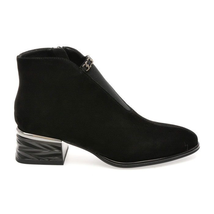 Botine EPICA negre, DX01300, din piele intoarsa