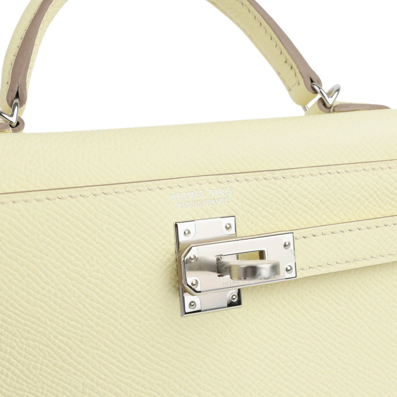 Hermes Kelly Sellier 20 Jaune Milton Epsom Palladium Hardware