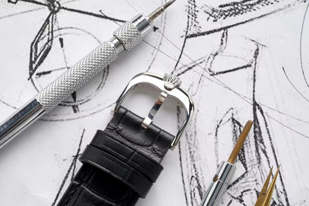 Rolex Cellini Dual Time 50529 Silver Sunburst Dial Brown Leather Strap 39mm Mens Replica Watch