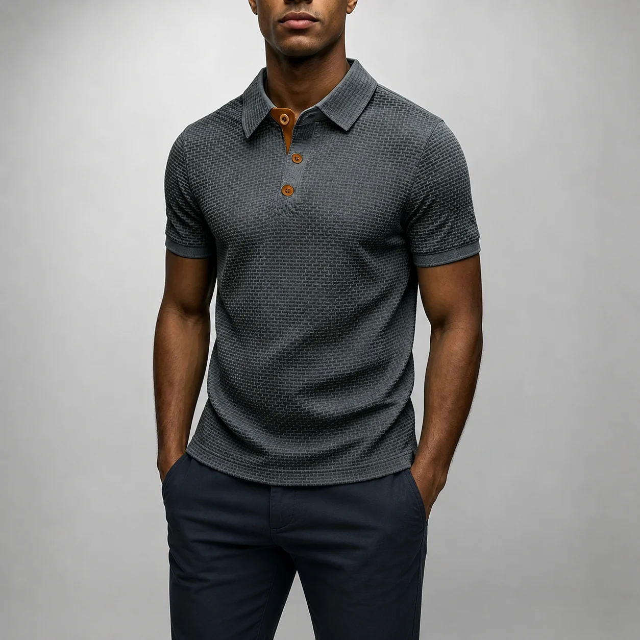 Mivanity Men's Summer Waffle Polo