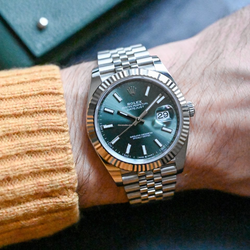 Rolex Datejust 41'Mint Green' 126334 Steel & White Gold