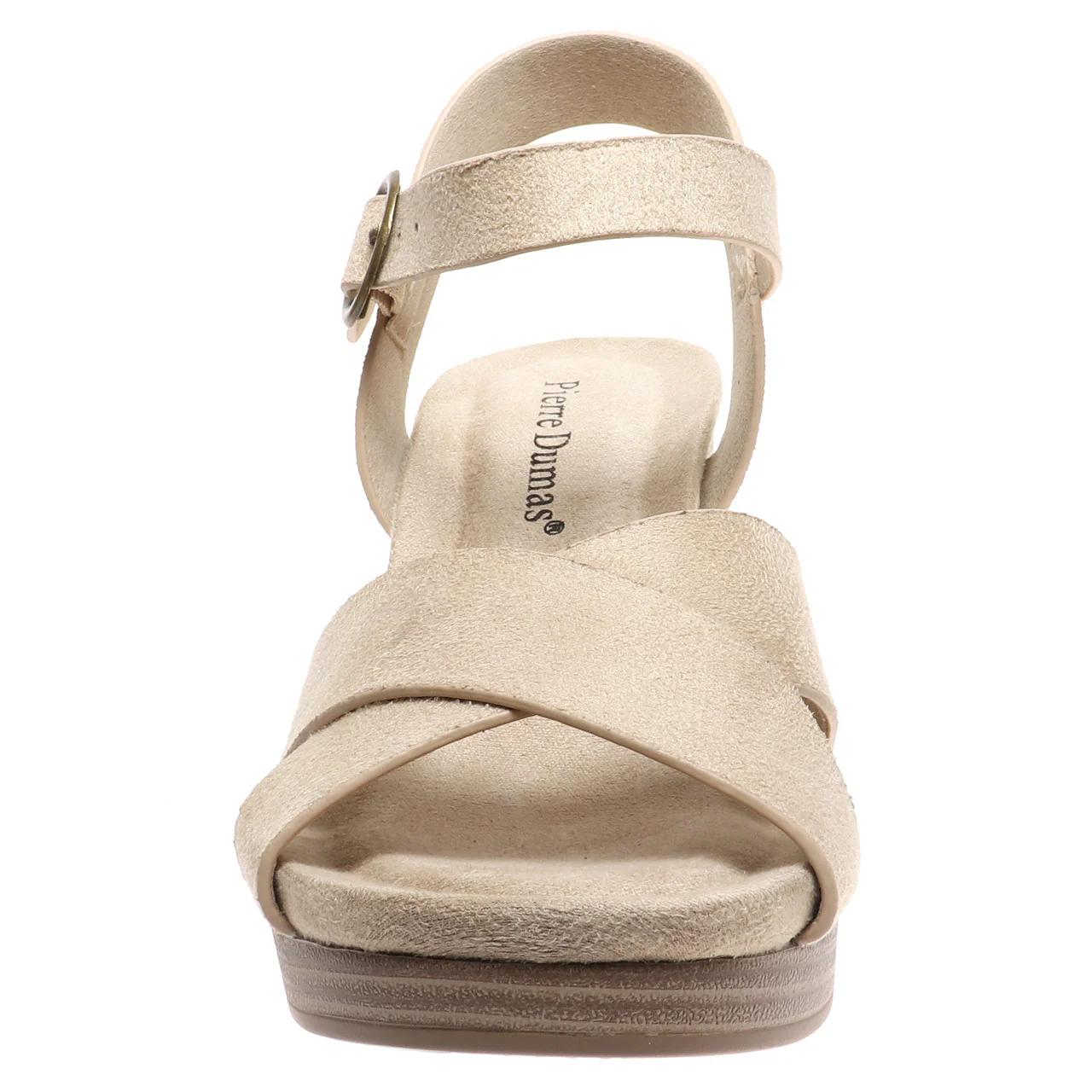 Morgen Criss Cross Suede Wedge 鈥?Wheat