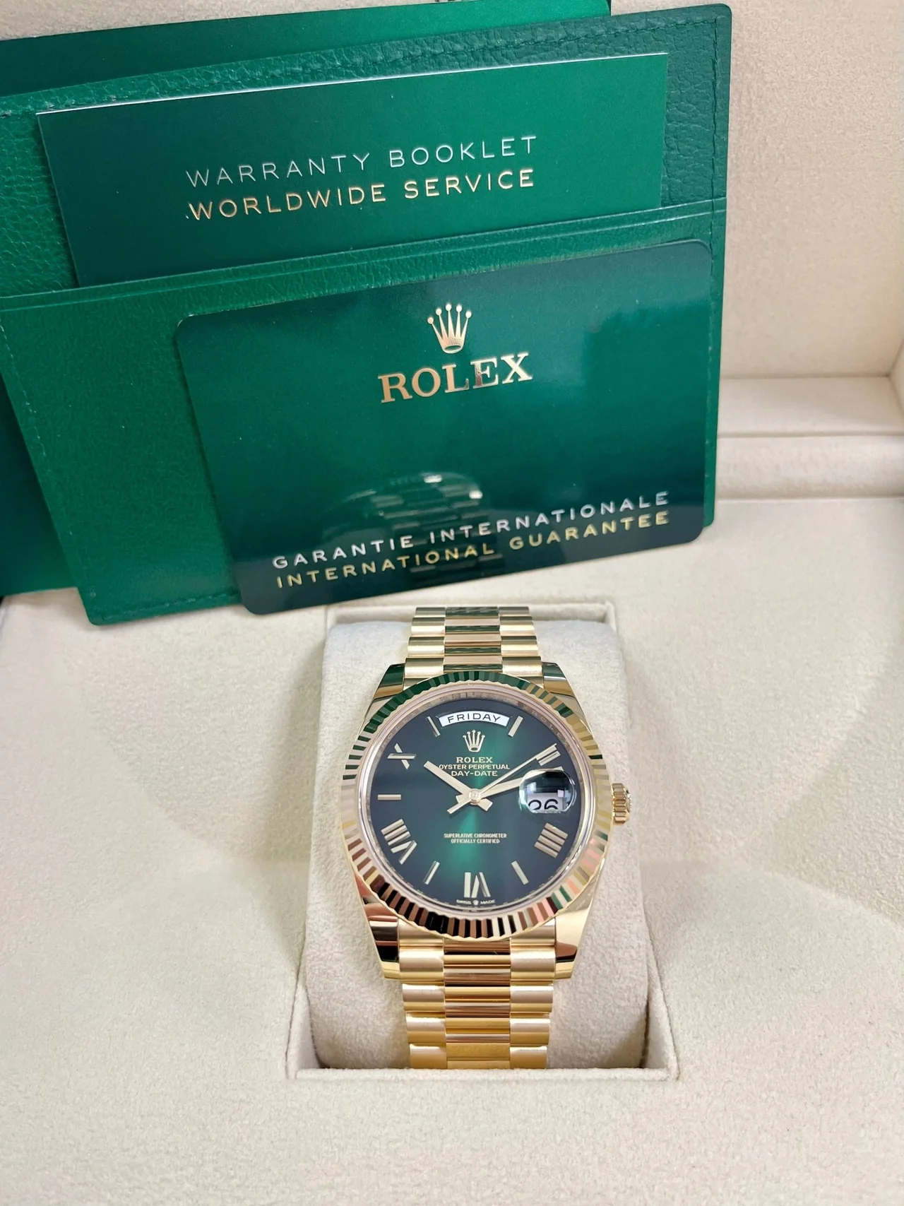 Rolex Day Date 40 Yellow Gold Green Ombre Dial M228238 00691