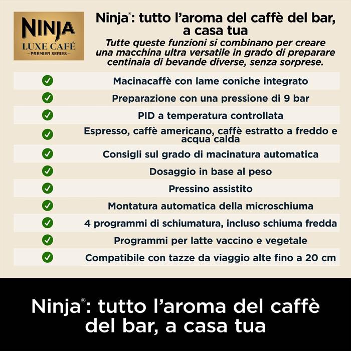 NINJA - MACCHINA DA CAFFÈ LUXE CAFÉ PREMIER 3IN1-Argento