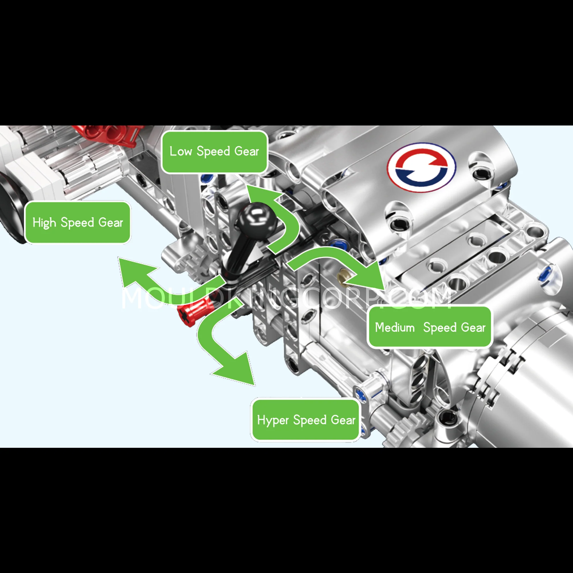 Mould King 10210 Motorized V12 Naturally Aspirated Engine Model Building Block Set | 1,366 Pcs