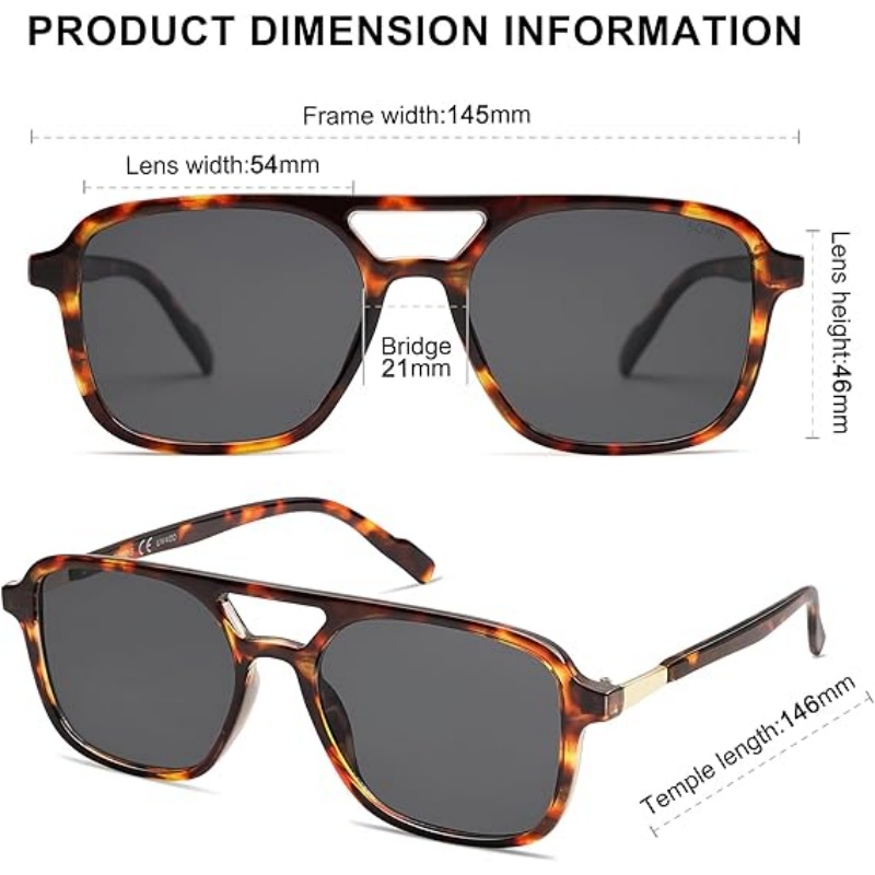 Retro Aviator Sunglasses for Women Men