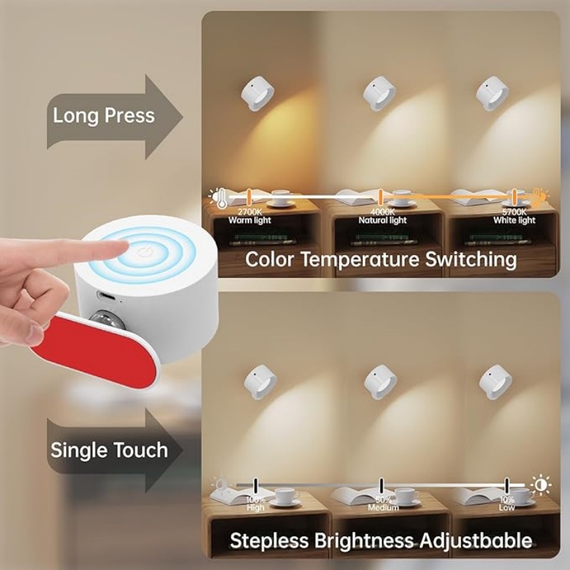 WALLARTISAN PACK Romote LED Wall Sconce - Rechargeable Wall Light