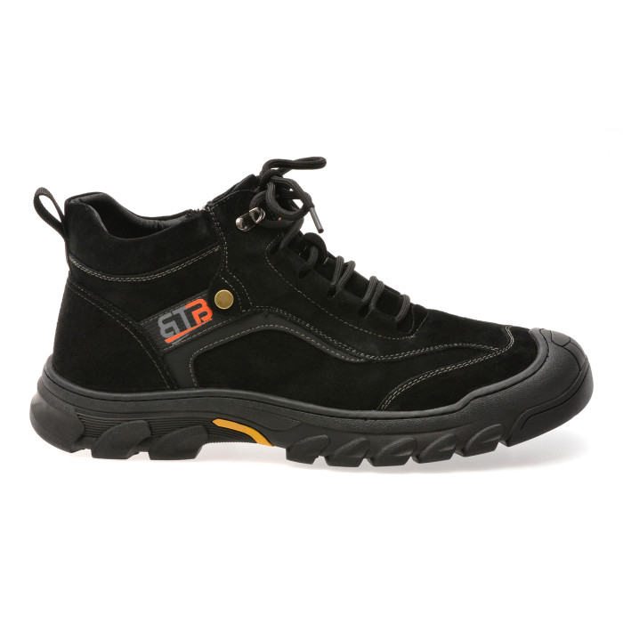 Ghete BITE THE BULLET negre, 68011, din piele intoarsa