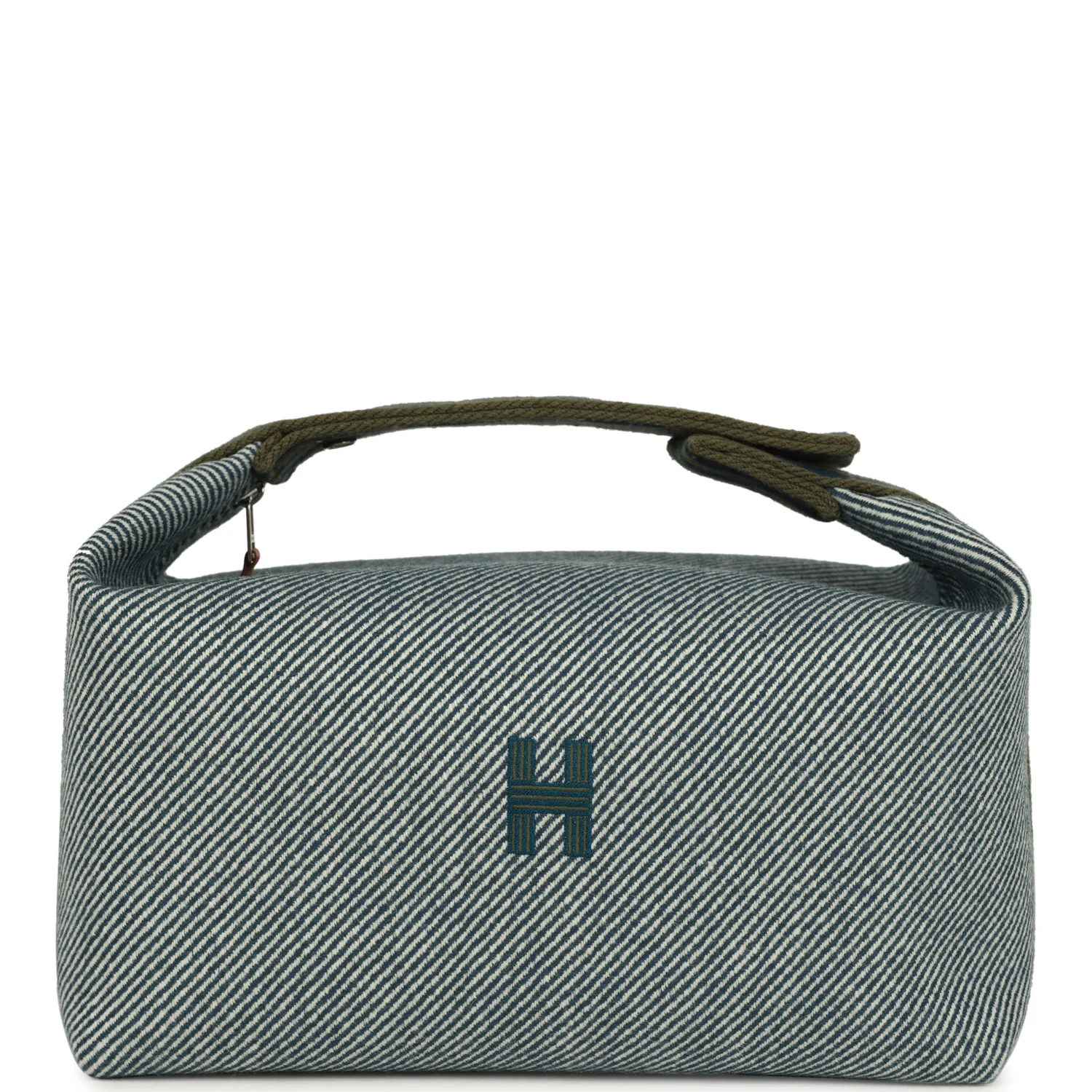 Hermes Bride A Brac Carre Case GM Bleu Abyss Merino Wool Palladium Hardware