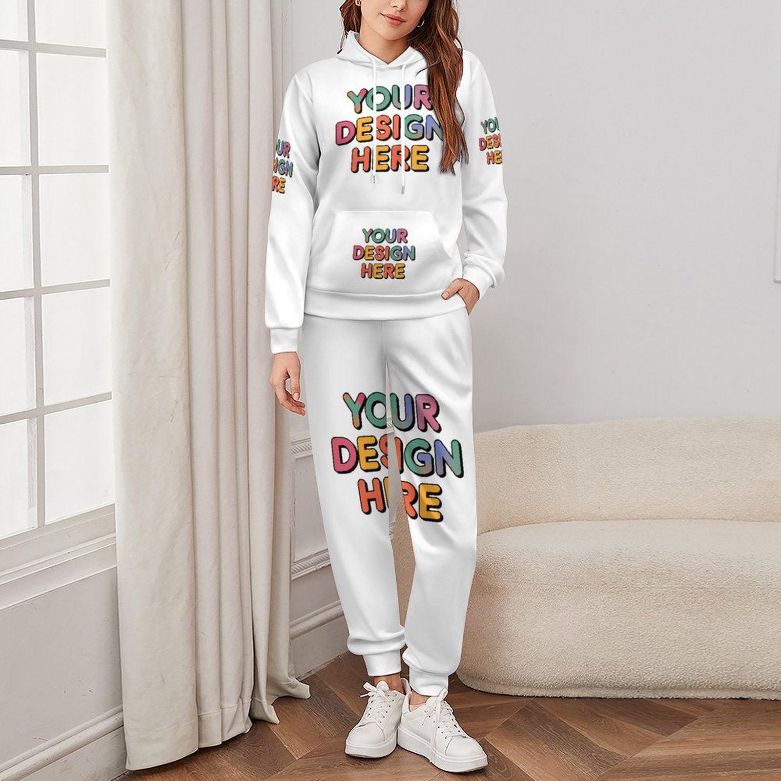 Personalized Custom Men’s Stylish 220g Air Layer Sweater Set