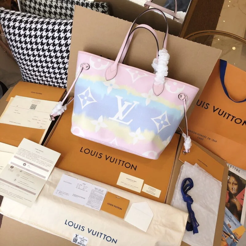Louis Vuitton Escale Neverfull Mm M45127 Pink/Blue/Red