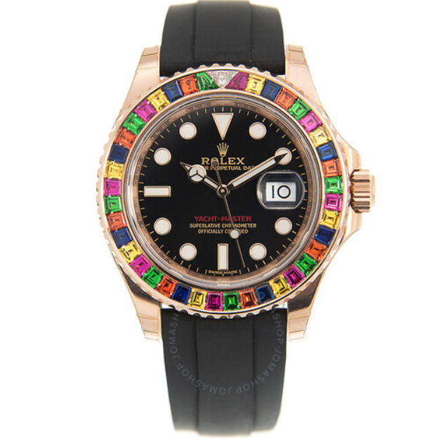 ROLEXPRE-OWNEDYacht-Master Diamond Black Dial Watch
