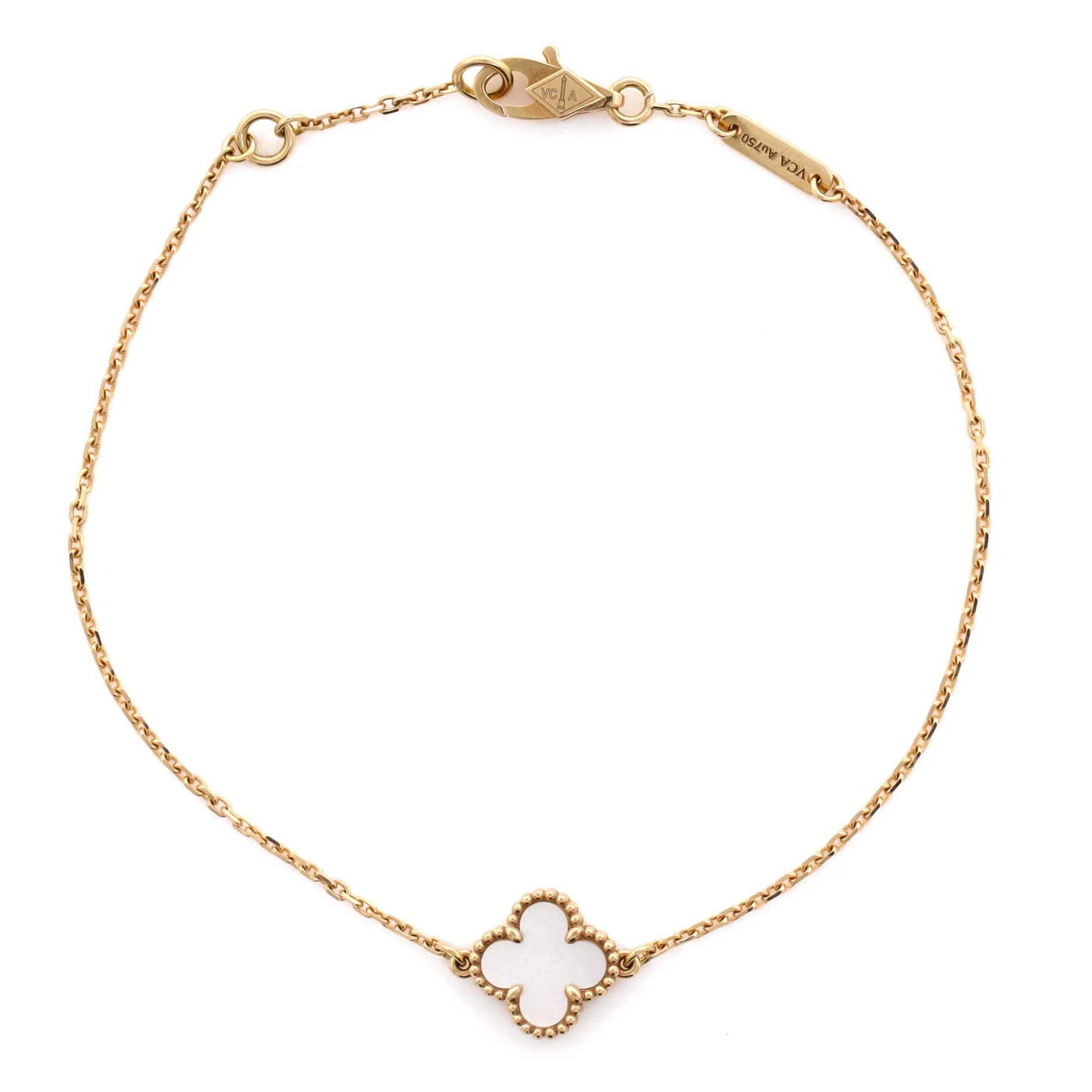 Sweet Alhambra Bracelet 18K Yellow Gold and Mother of Pearl