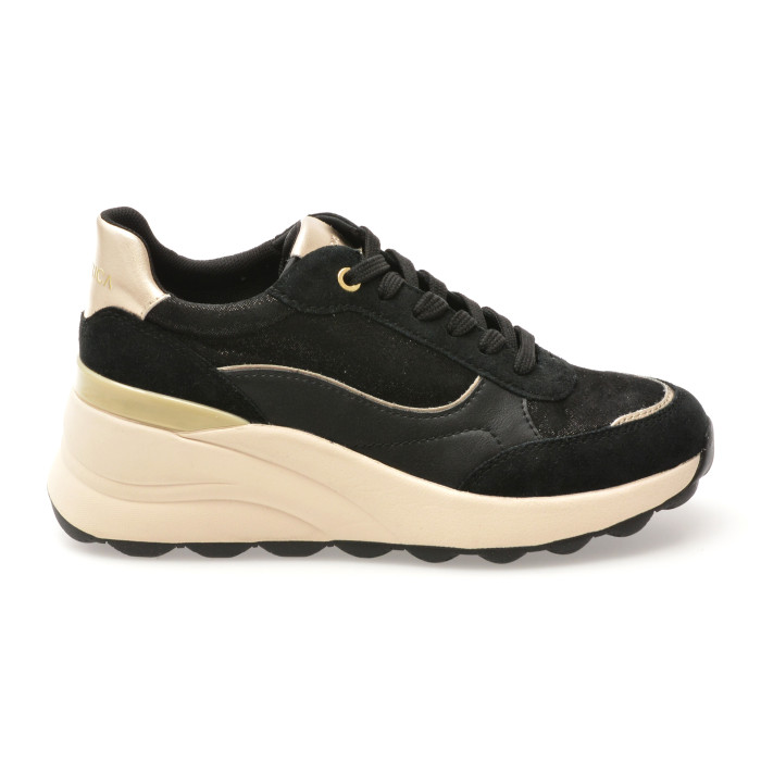 Pantofi sport GEOX negri, D45WAA, din piele naturala