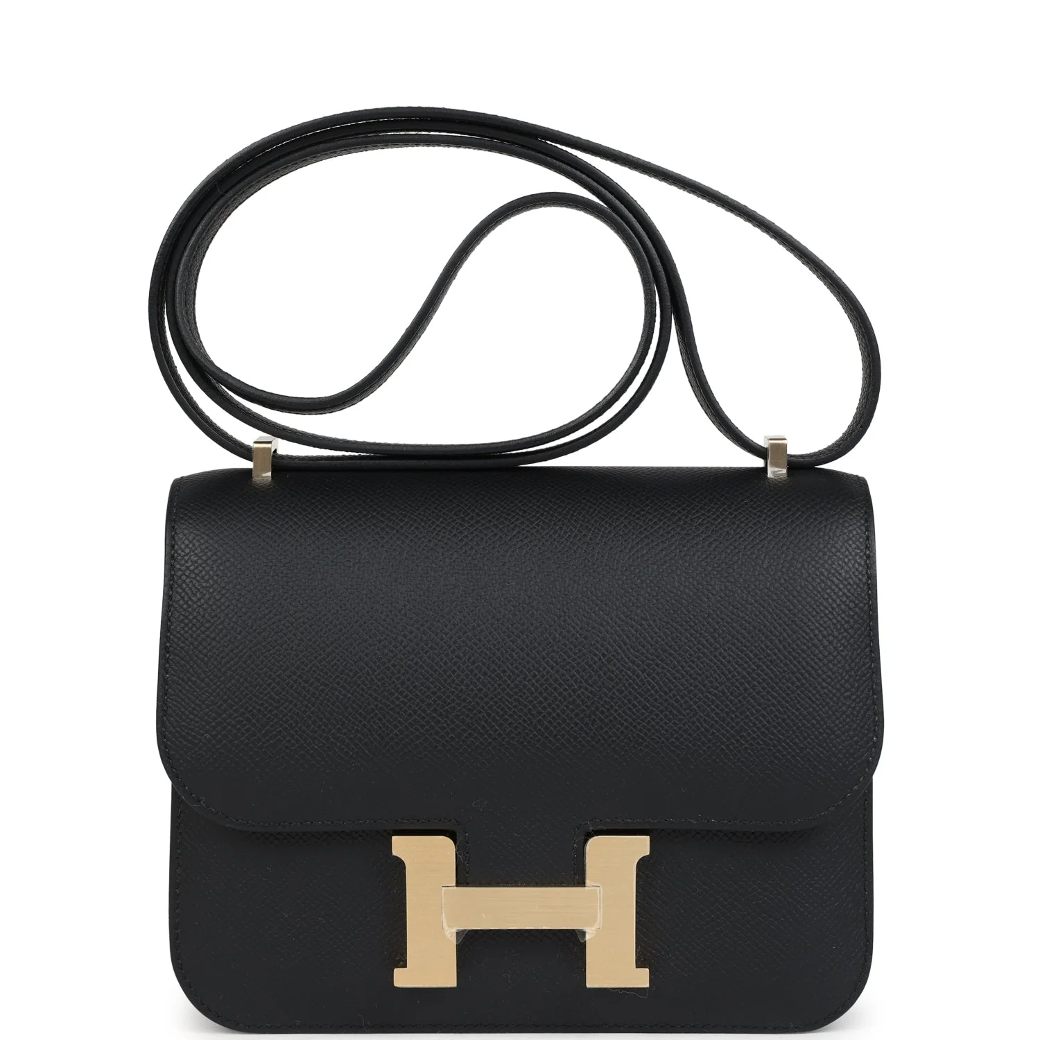 Hermes Constance 18 Black Epsom Brushed Gold Hardware