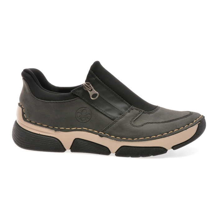 Pantofi sport RIEKER negri, 45965, din piele ecologica