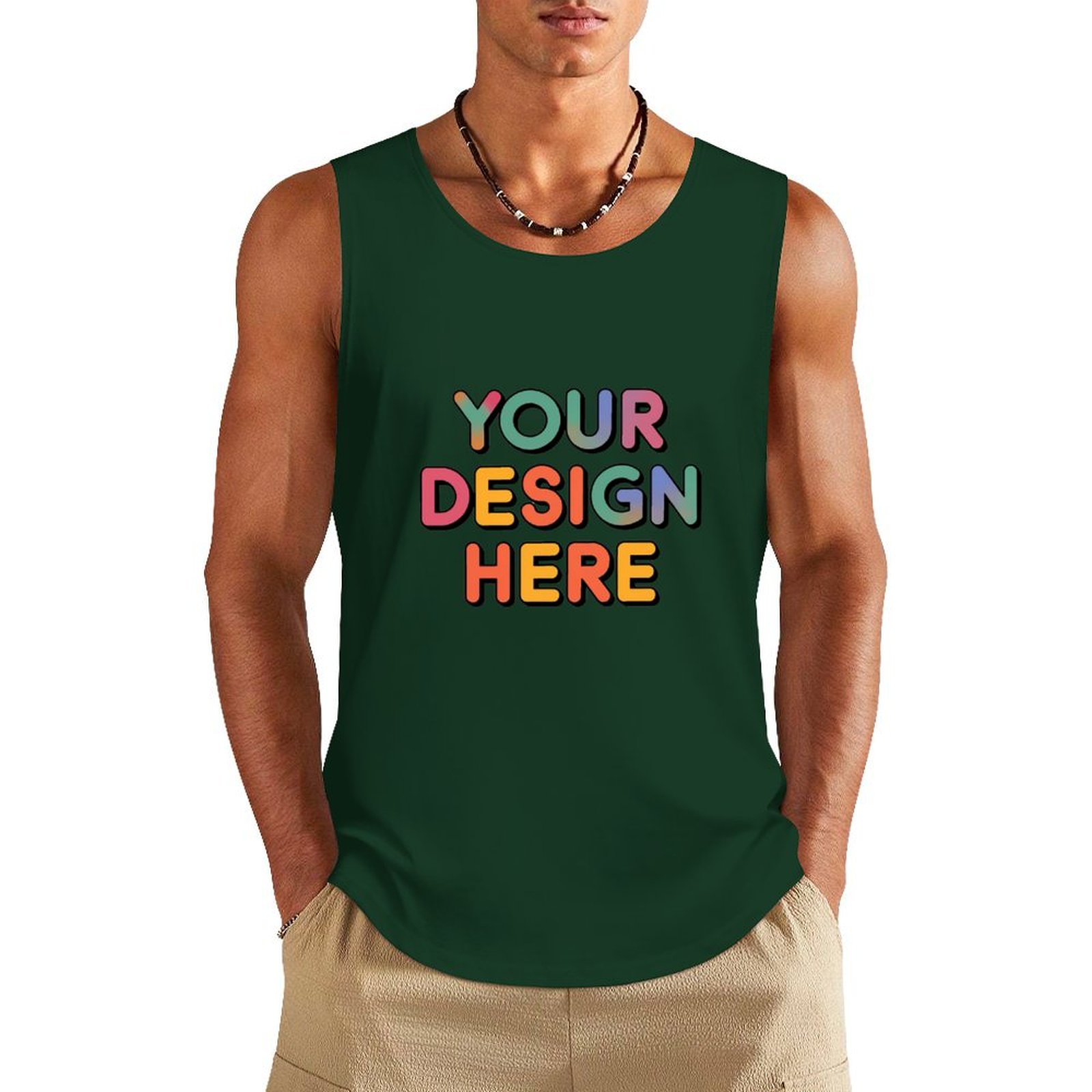 Personalized Custom Men’s 100% Cotton Sleeveless Vest