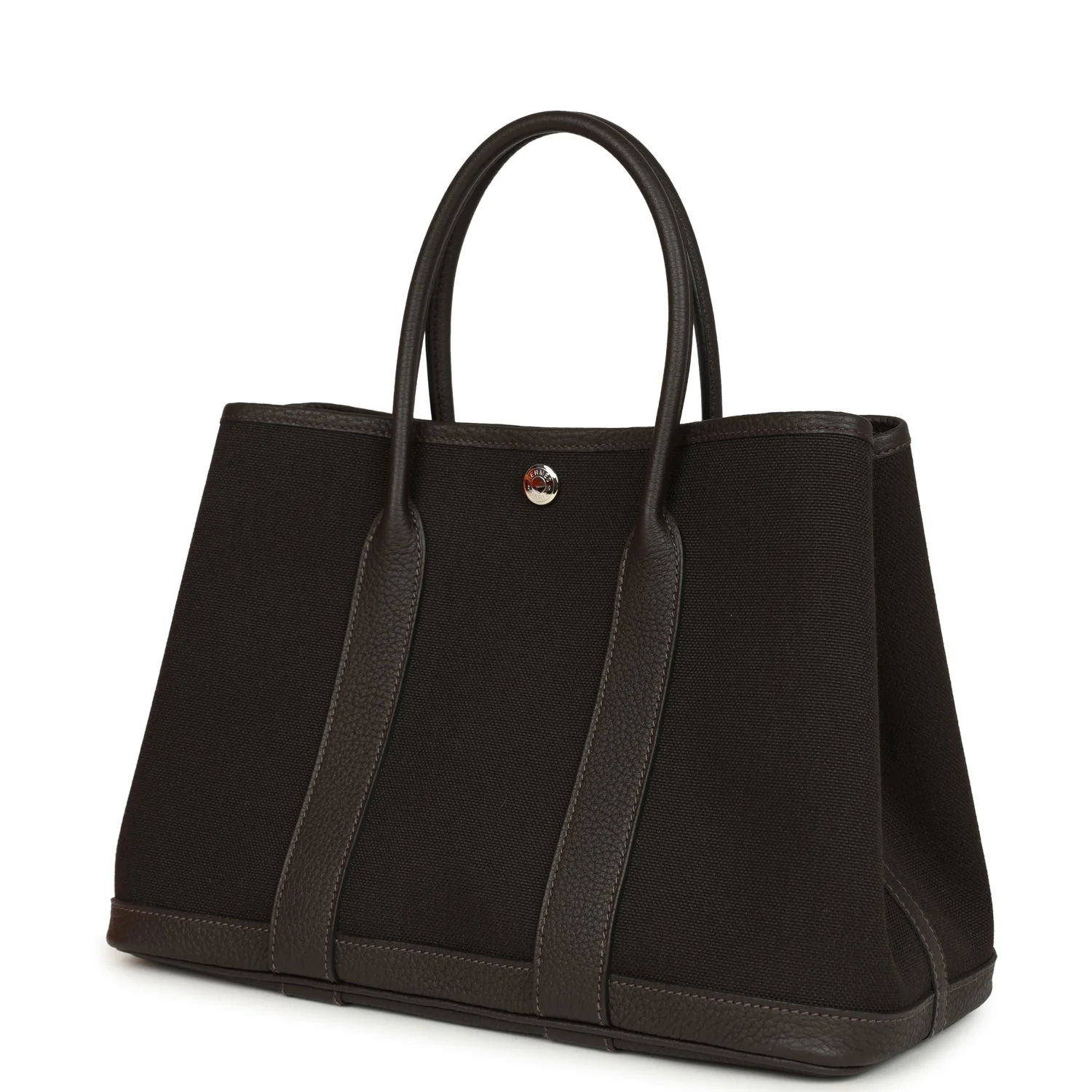 Hermes Garden Party 30 Ebene Toile Officier Canvas and Negonda Palladium Hardware