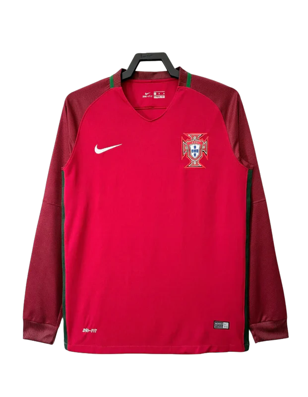 Portugal 2016 I Home Jersey - Long Sleeve Retro Version