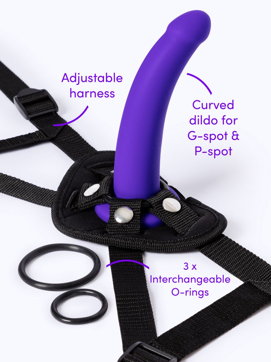 Lovehoney Advanced Unisex Strap-On Harness Kit with 7 Inch G-Spot Dildo