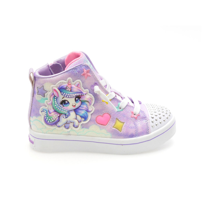 Ghete SKECHERS mov, TWI-LITES 2.0, din piele ecologica