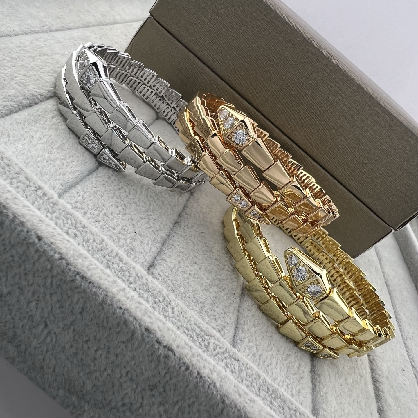 Double circle snake bone tail diamond spring bracelet - Artisantouchss