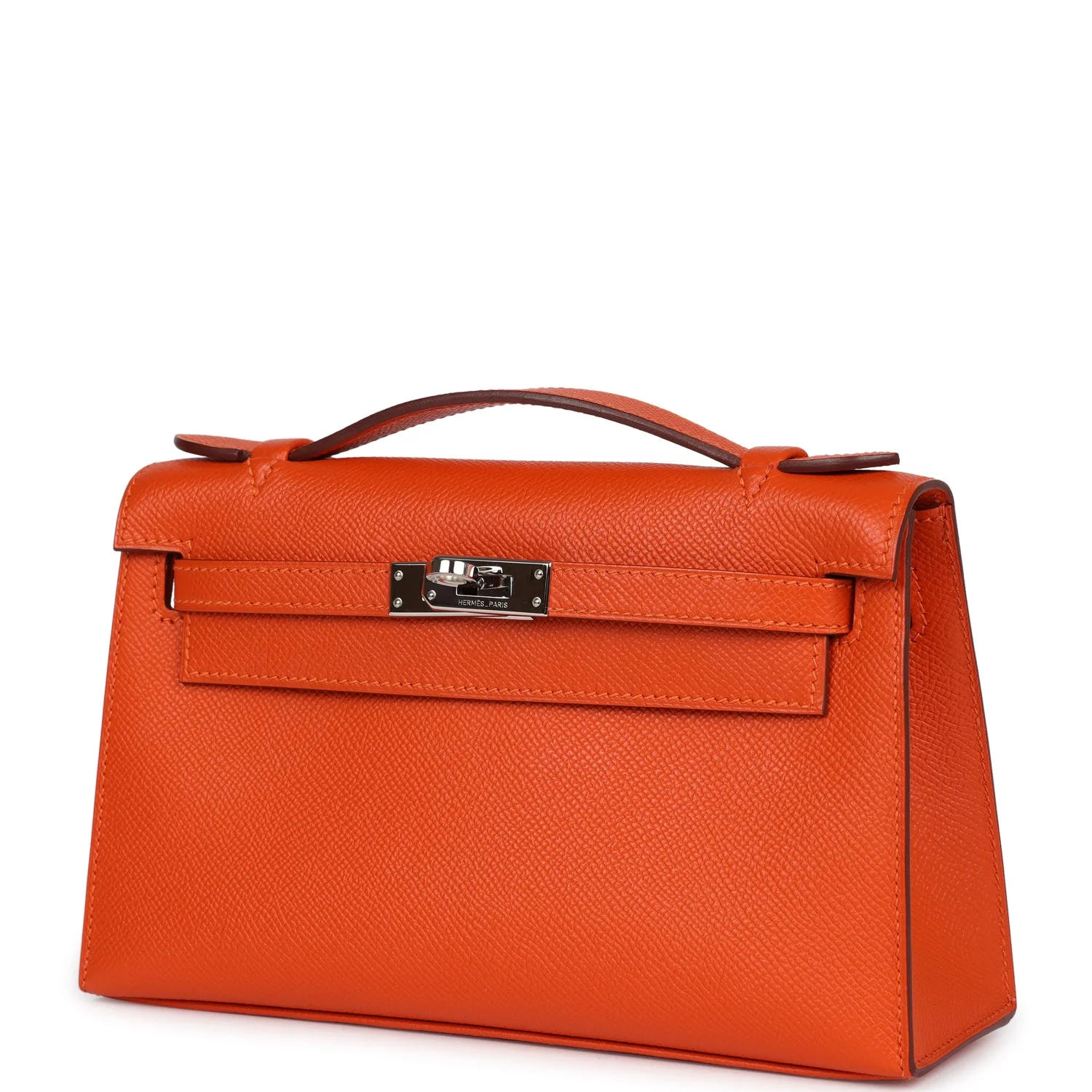 Hermes Kelly Pochette Feu Epsom Palladium Hardware