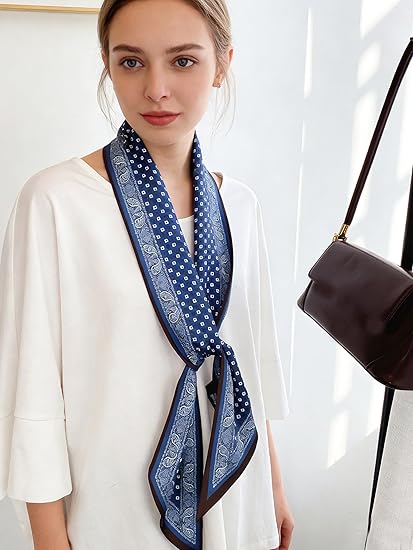ELOWYNNE Satin Neck Scarf for Women
