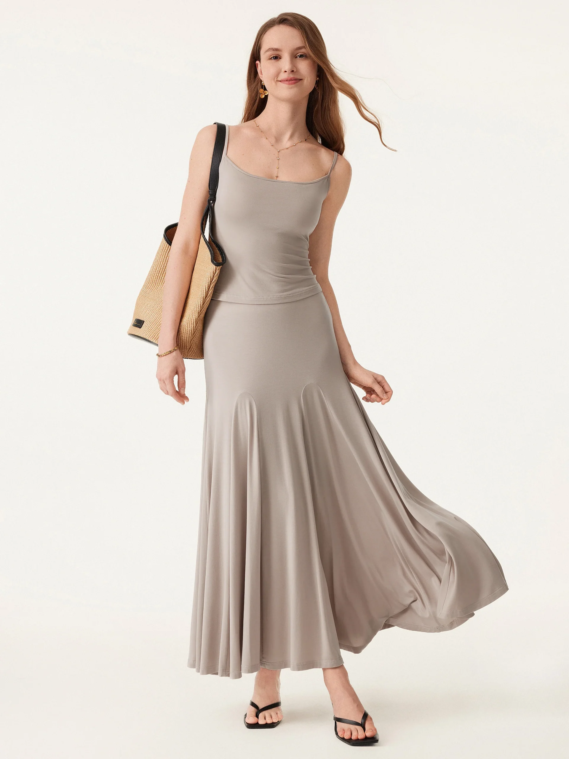 Ultrasoft Flowy Midi Pull-on Skirt