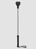 Ouch! Black Faux Leather Heart Riding Crop