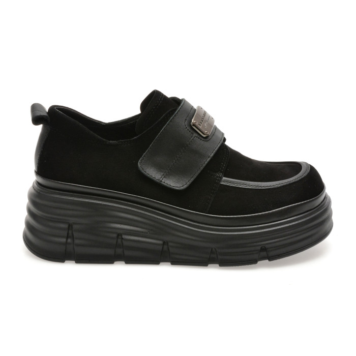 Pantofi GRYXX negri, 387605, din piele intoarsa