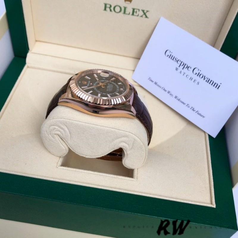 Rolex Sky-Dweller 326135 Dark Rhodium Dial 42MM Mens Replica Watch