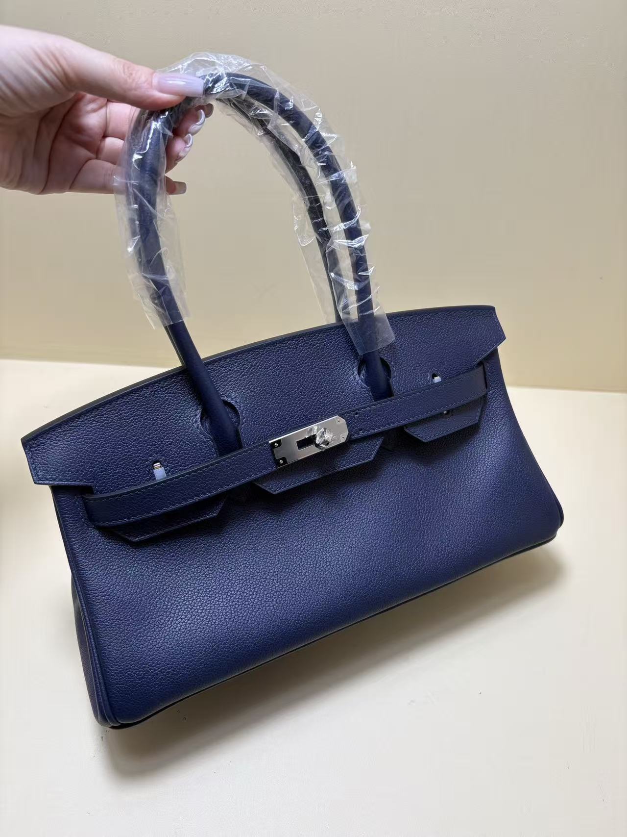 Shoulder Birkin 29 Navy Blue Custom - Artisantouchss