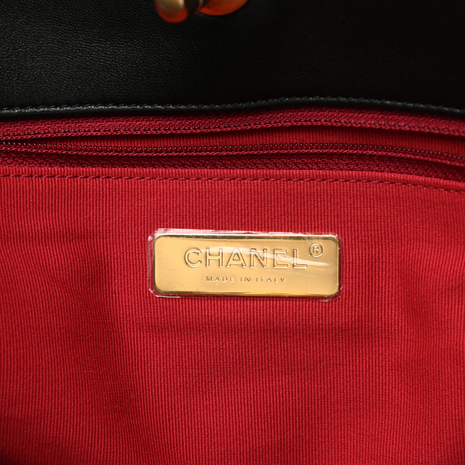 Lambskin Quilted Chanel 19 Shopping Bag Black