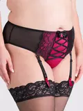Lovehoney Plus Size Boudoir Belle Cherry High-Waisted Brazilian Suspender Knickers