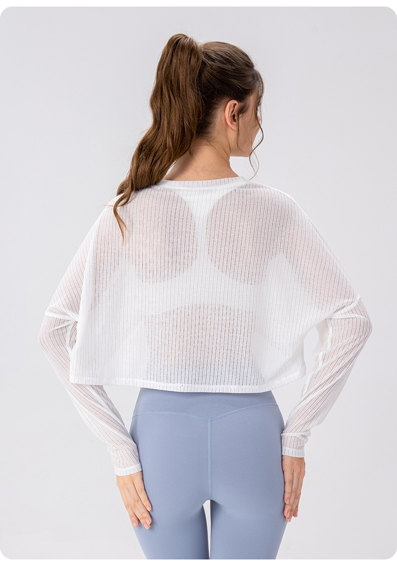 Women's Yoga Cover-up Long Sleeve Lightweight Breathable Fitness Top Loose Outdoor Running Casual Sports Cover-up