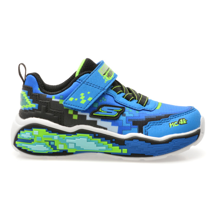 Pantofi sport SKECHERS albastri, MEGA SCENE, din material textil