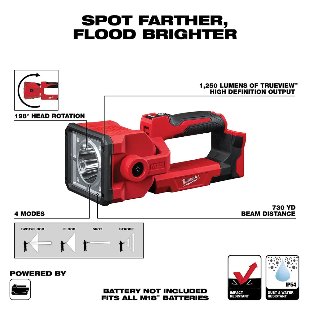 Milwaukee 2354-20 M18 18V LED Cordless Portable Compact Search Light - Bare Tool