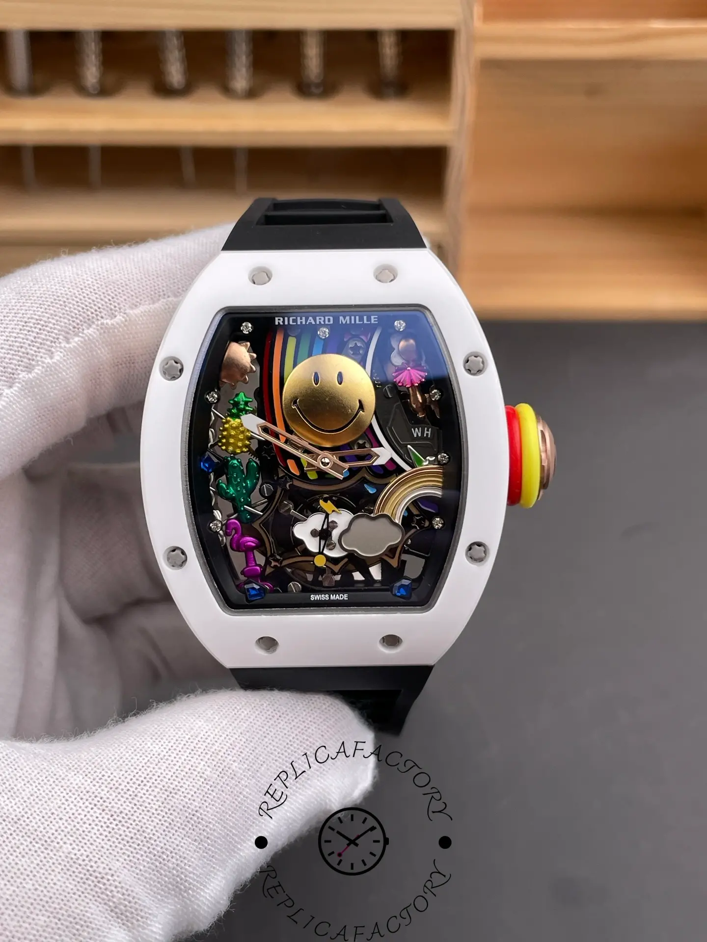 Richard Mille Tourbillon Smiley Ceramic Red Gold RM 88 Super Clone